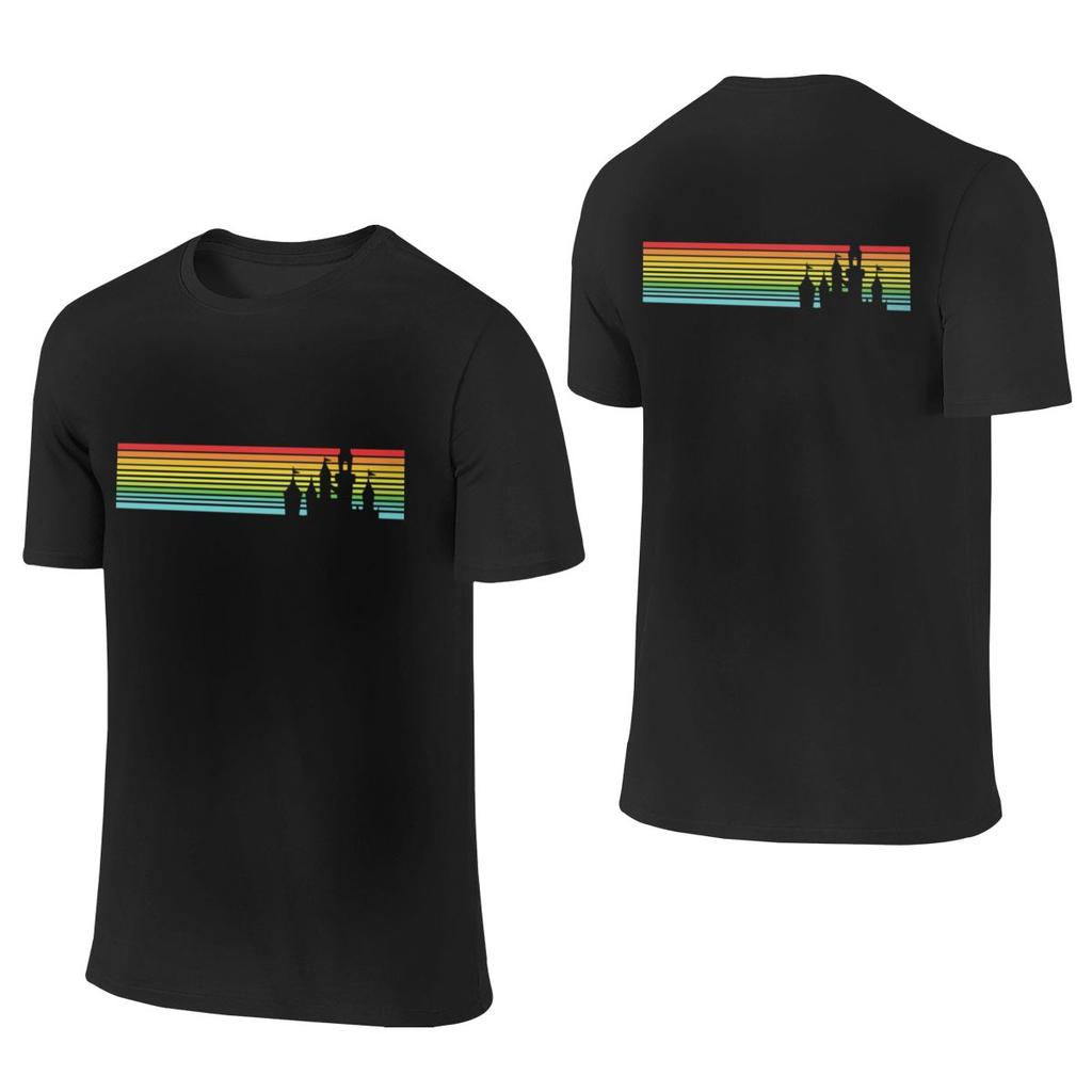 Retro Castle Stripes Crew Neck Reversible Tshirt Commuting Casual Thin For Summer Tee