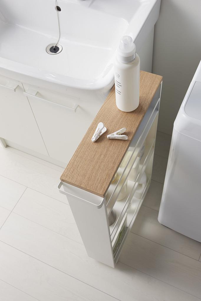 Yamazaki Jitsugyo Slim Wagon с W13 xx Tower Rollers Only Kitchen Wagon 3627 (Ямадзаки) Ручка, белая, прибл.. D47.5 H80.5cm [Полный продукт