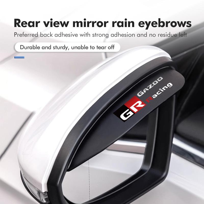 For S0 2PCS Soft Rubber Rearview Mirror Rain Eyebrow Styling Accessories GR MN Crown RAV4 Yaris Land Cruiser Corolla Prius JH0