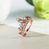 Элегантное корейское кольцо-корона с покрытием из розового золота и сверкающими драгоценными камнями для женской модной бижутерии