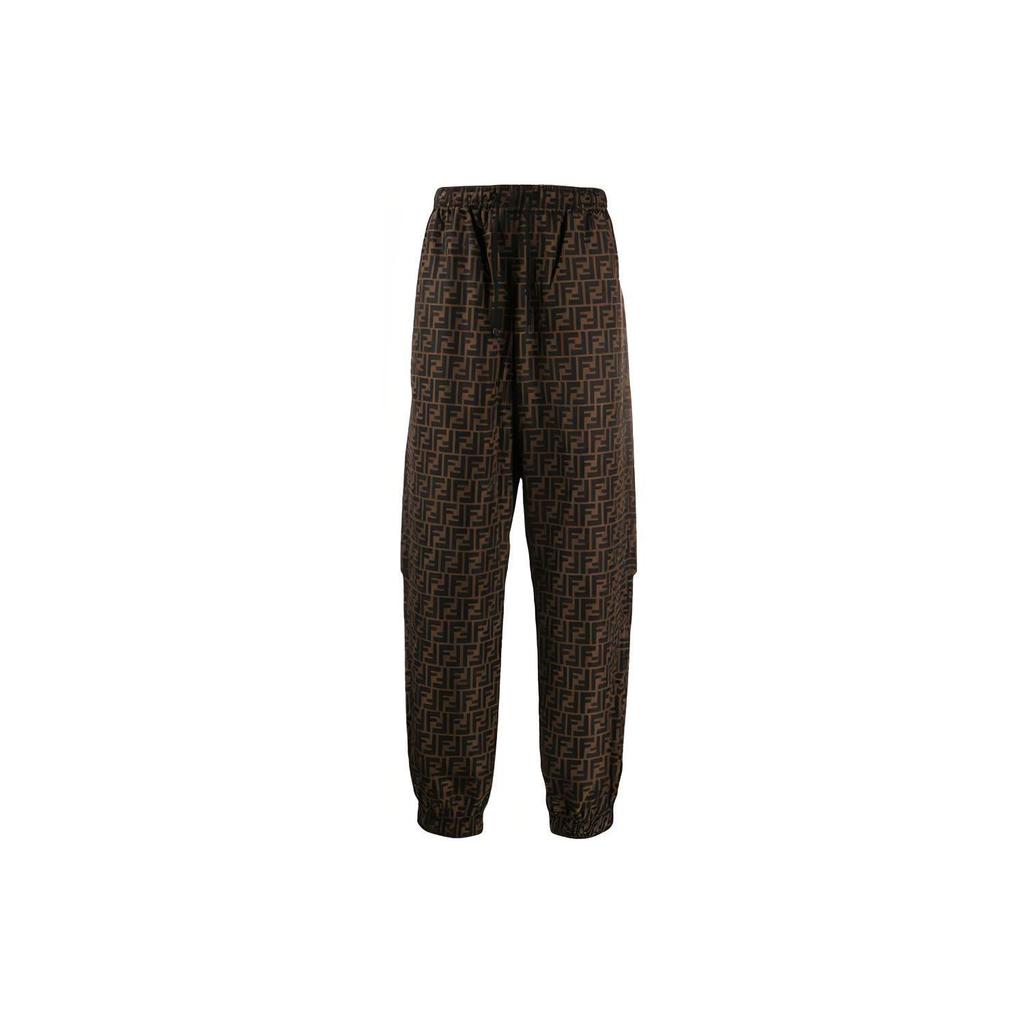 FENDI Casual Pants Men's Brown Moderate Straight Fit Pants FAB527A797F13IZ