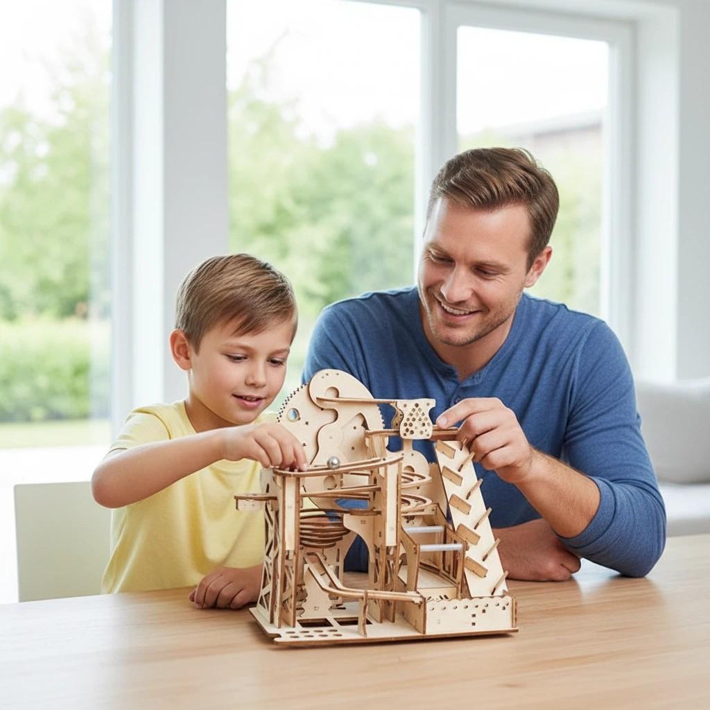 OUZEY 3D Деревянный STEM DIY Набор - Механическая Научная Модель Лабиринта, Образовательная Строительная Игрушка для Подростков и Взрослых