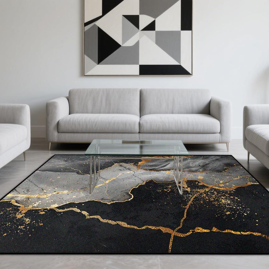 Современный Стиль Роскошный Ковер Гостиная Мраморная Отделка Ковры для Зоны Дивана Нескользящий Коврик для Пола Спальни Гостиной Моющийся Придверный Коврик
