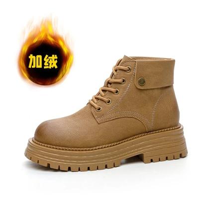 Модная зимняя обувь на платформе SyfIyno, ботинки плюс плюш, женские ботинки на толстой подошве, женская обувь, ботинки хаки, желтые, черные, женская обувь для босиком