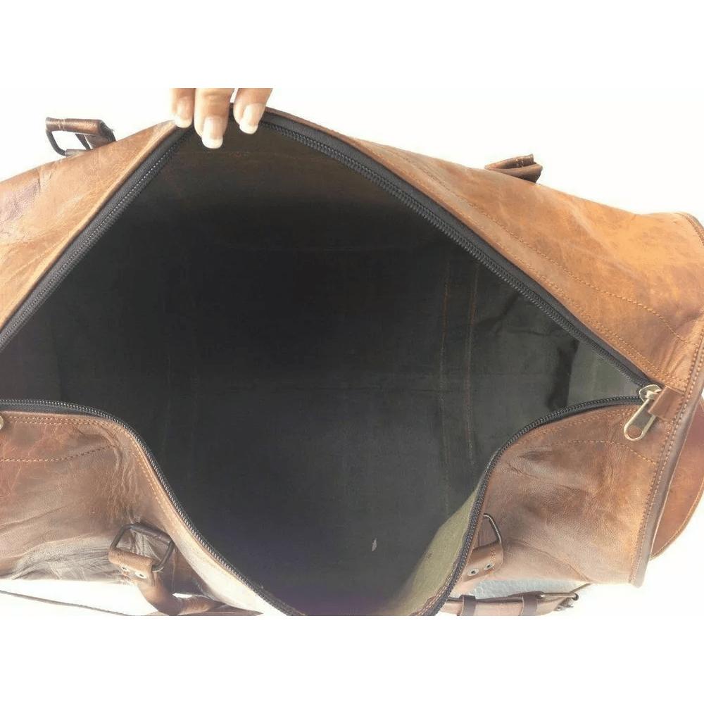 Дорожная спортивная сумка из козьей кожи, натуральная винтажная коричневая дорожная сумка, новая мужская