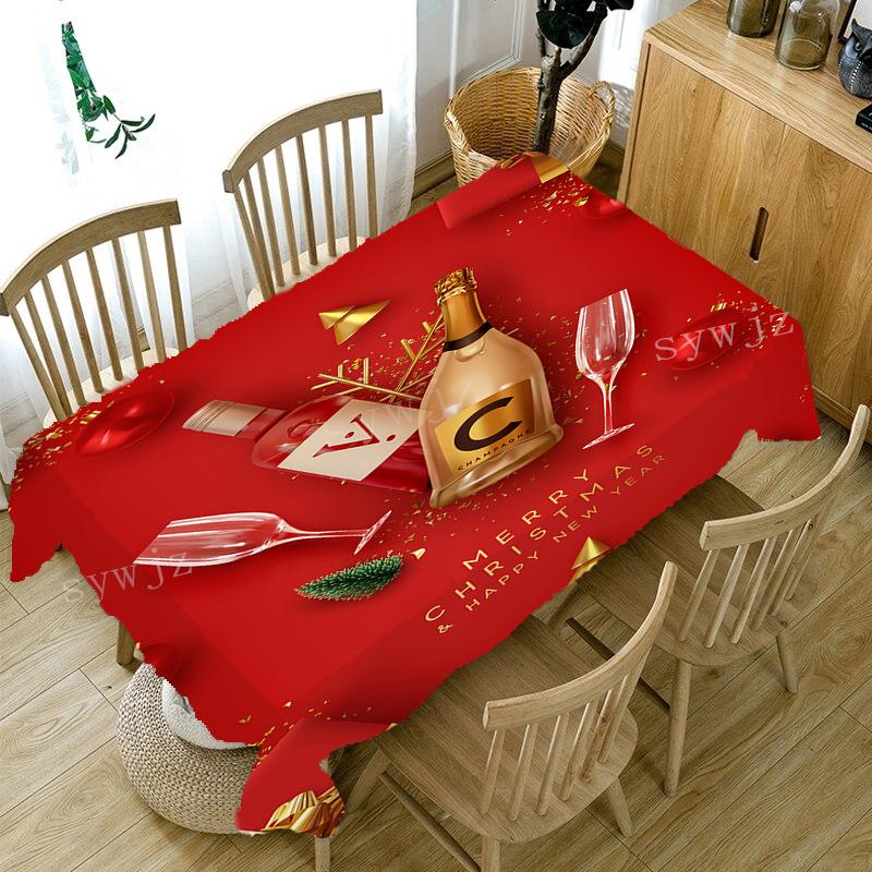 Рождественская скатерть с годовым узором, прямоугольная скатерть, домашний обеденный стол, журнальный скатерть, противообрастающие украшения