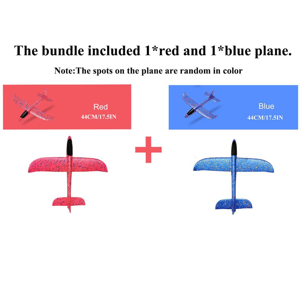 17.5in/44cm Throwing Foam Airplanes 2 Flight Mode Glider Inertial EPP Bubble Planes Outdoor Launch Kids Toys for Children Sprot