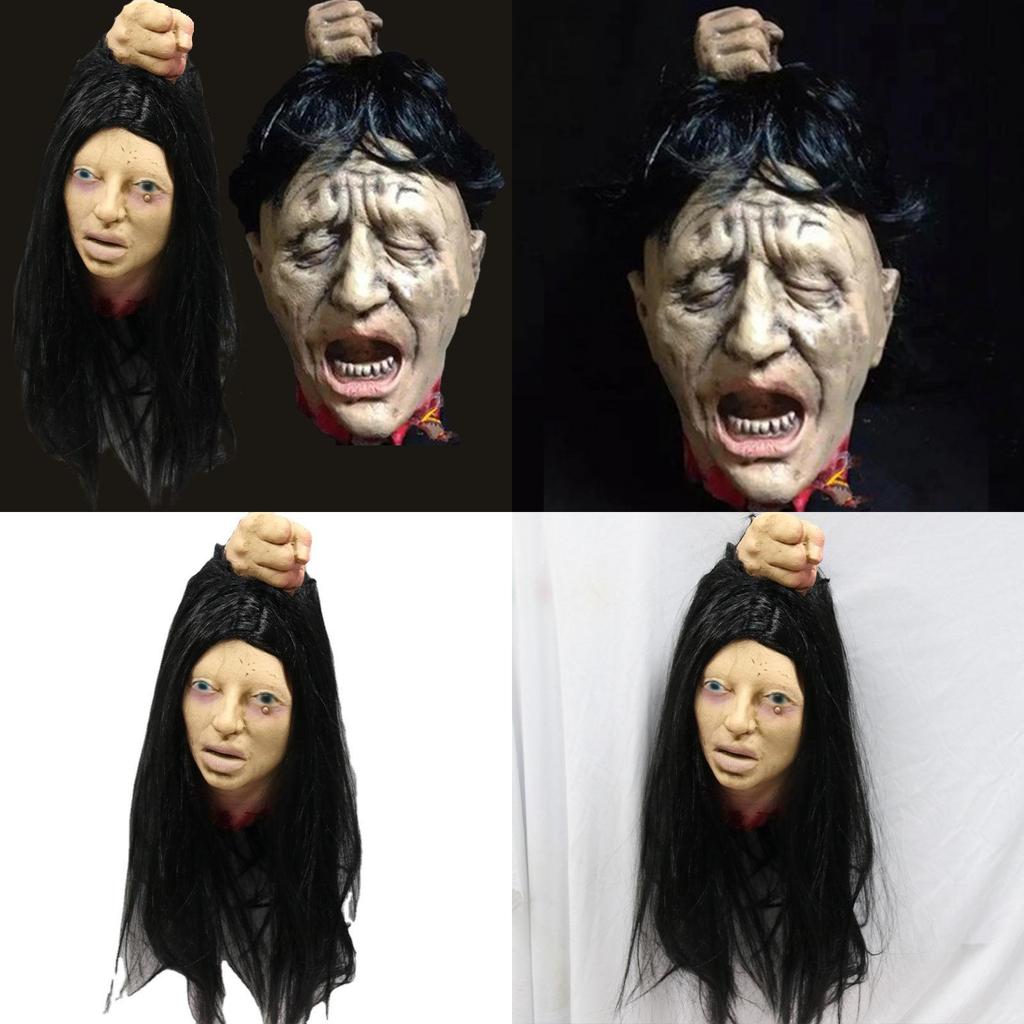 Halloween Haunted House Scene Decor Latex Filled Head Prop For Party And Bar Setup