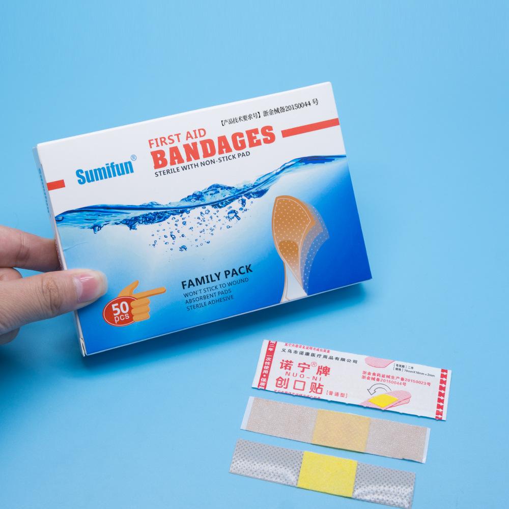 Sumifun Woundplastes 50 шт. одноразовые медицинские клейкие повязки, защитные, безопасные, аварийный комплект для выживания, пластырь для ран