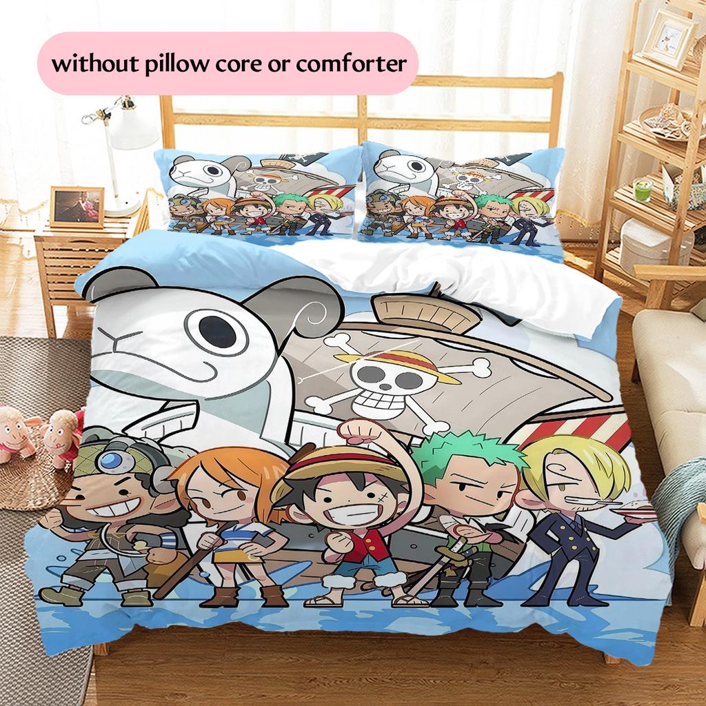 One Piece2 Pattern Bedding Quilt Set Home Decoration Gift (1 * duvet cover + 2 * pillowcase without core)