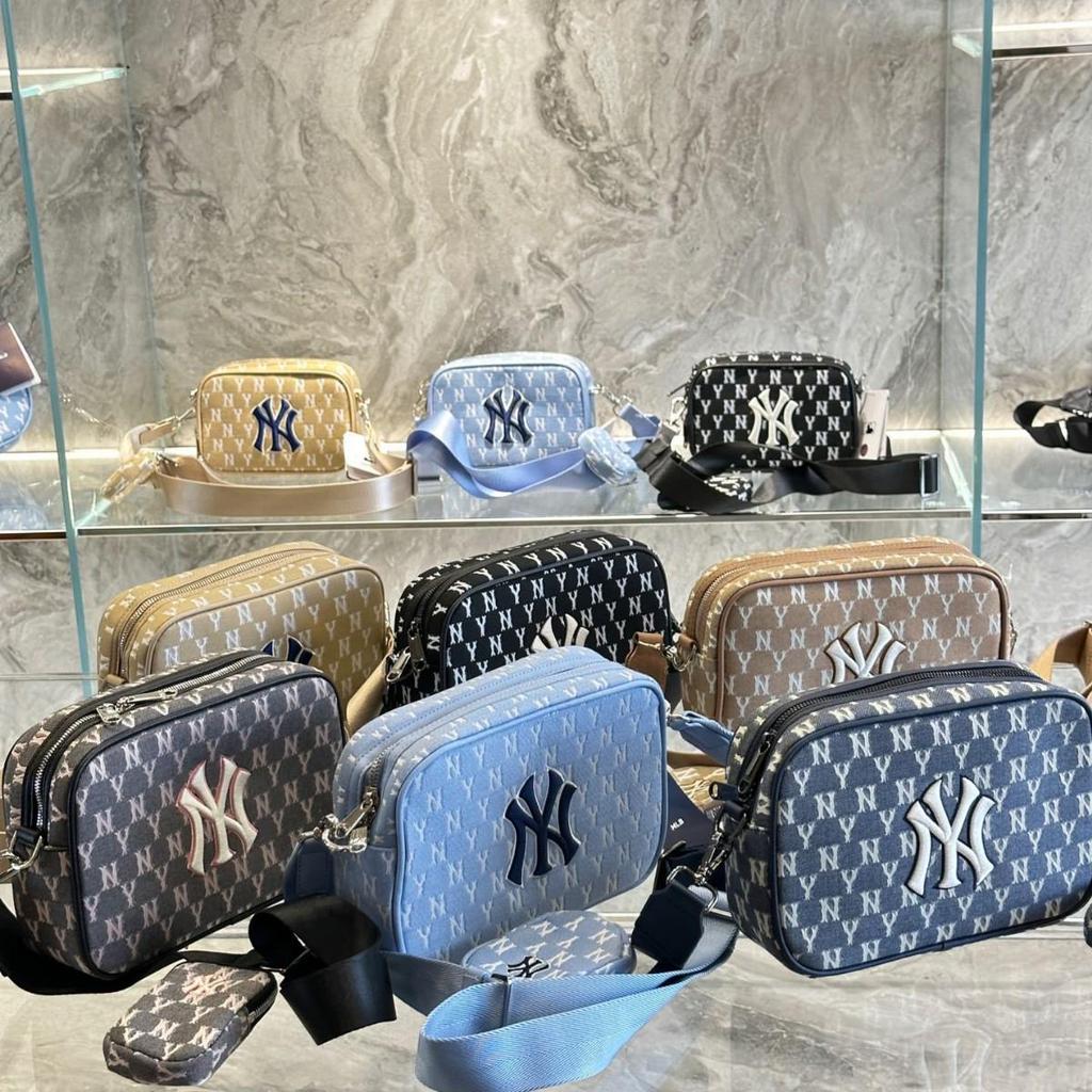 MLB Canvas Vintage Floral Print NY Crossbody Camera Bag