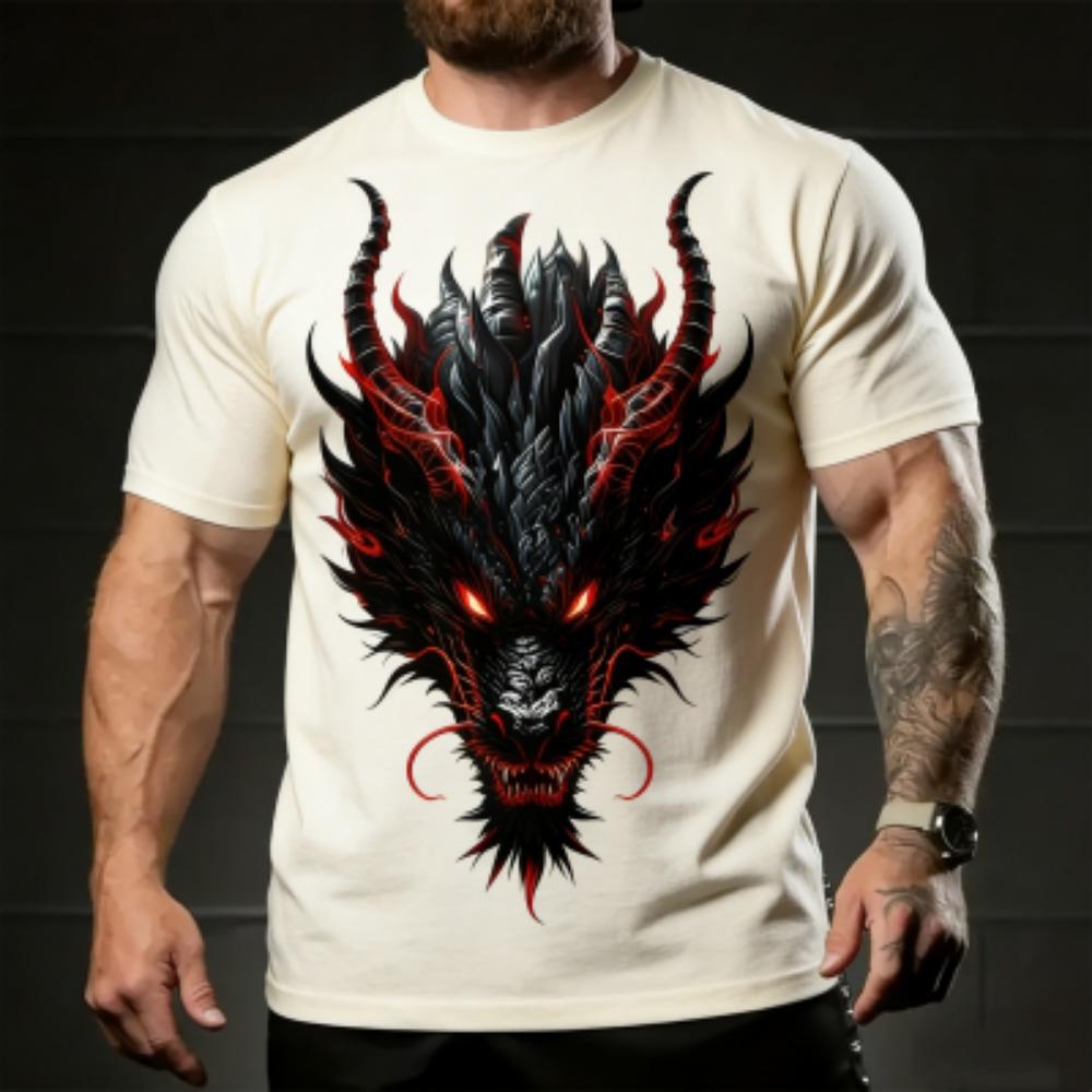 Fashion Europe America Summer Kids T-Shirt Dragon 3D Print Tees Top Loose Short Sleeve Streetwear Vintage Boy and Girl T-shirt