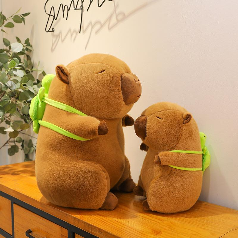 Super Cute Capybara With Turtle Backpack Plush Doll Giant Kawaii Stuffed Animal Doll Children Kids Birthday Gift Toys