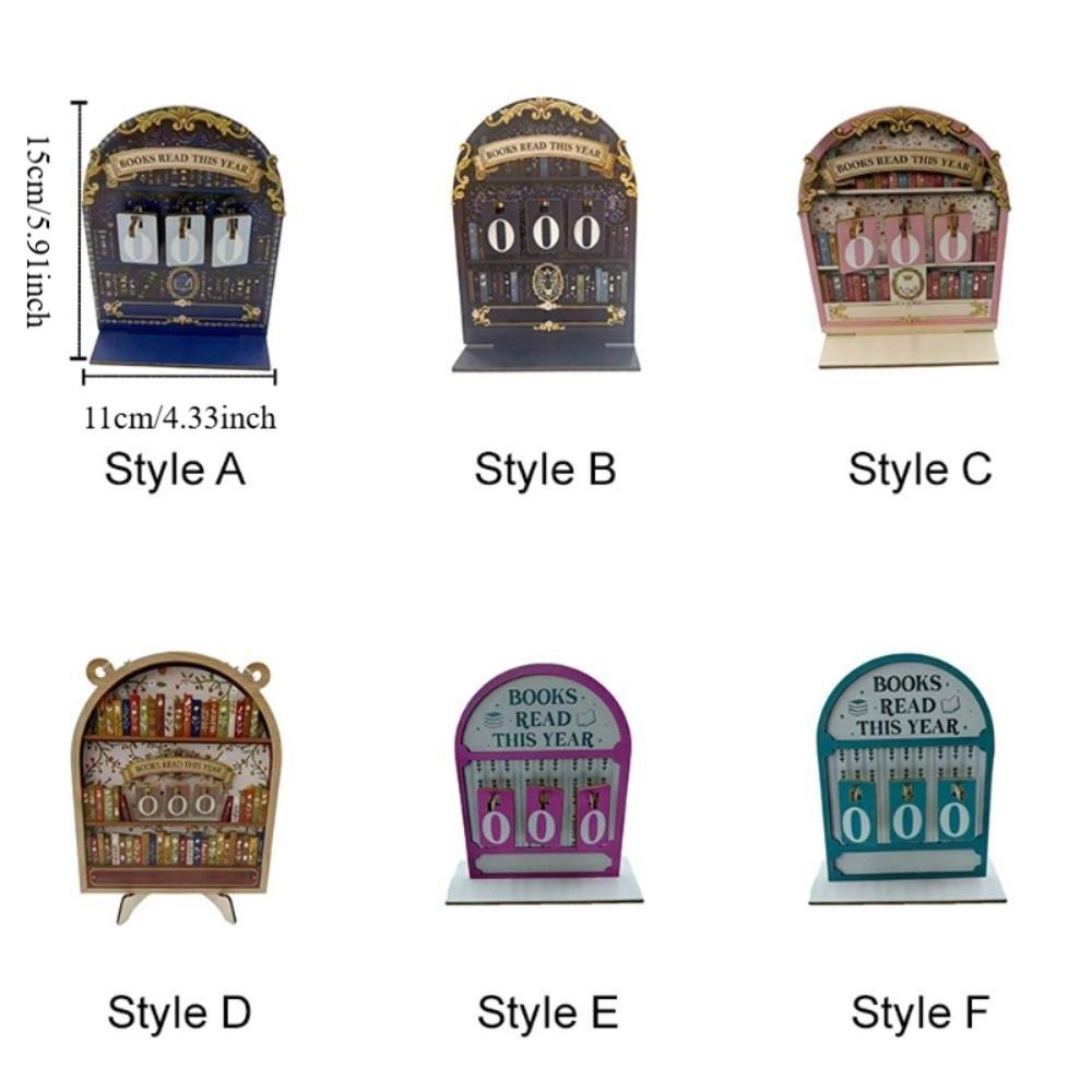 Ретро Трекер Читательского Вызова Деревянный Регистратор Чтения Книг Украшение Книжной Полки Книжный Червь