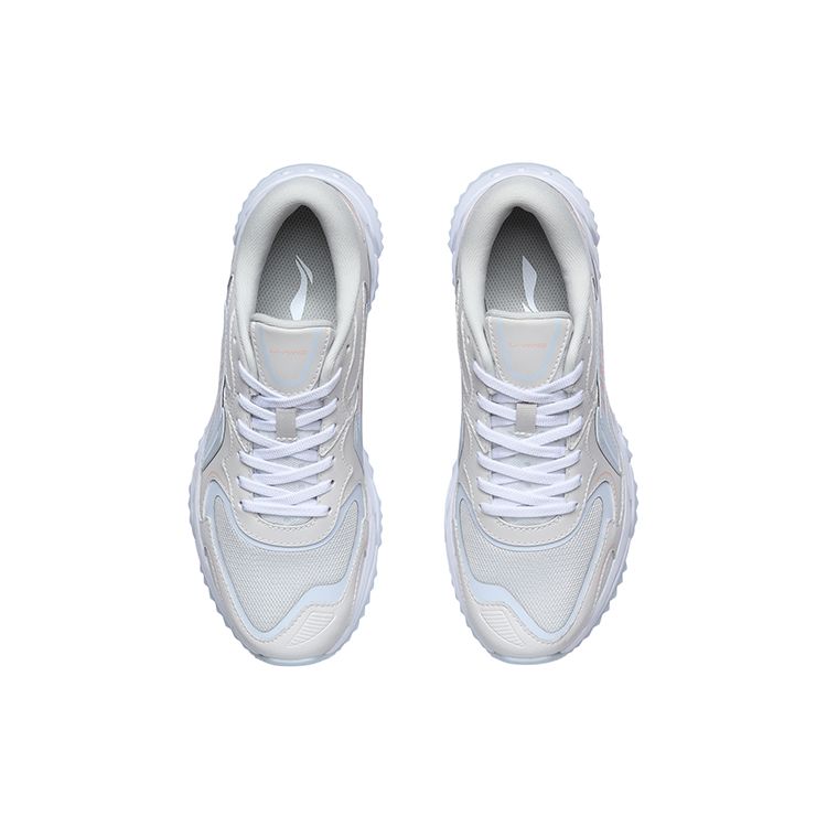 Кроссовки женские Li Ning Yun Que с низким верхом, амортизирующие, нескользящие, износостойкие, белые, синие ARLR004-1