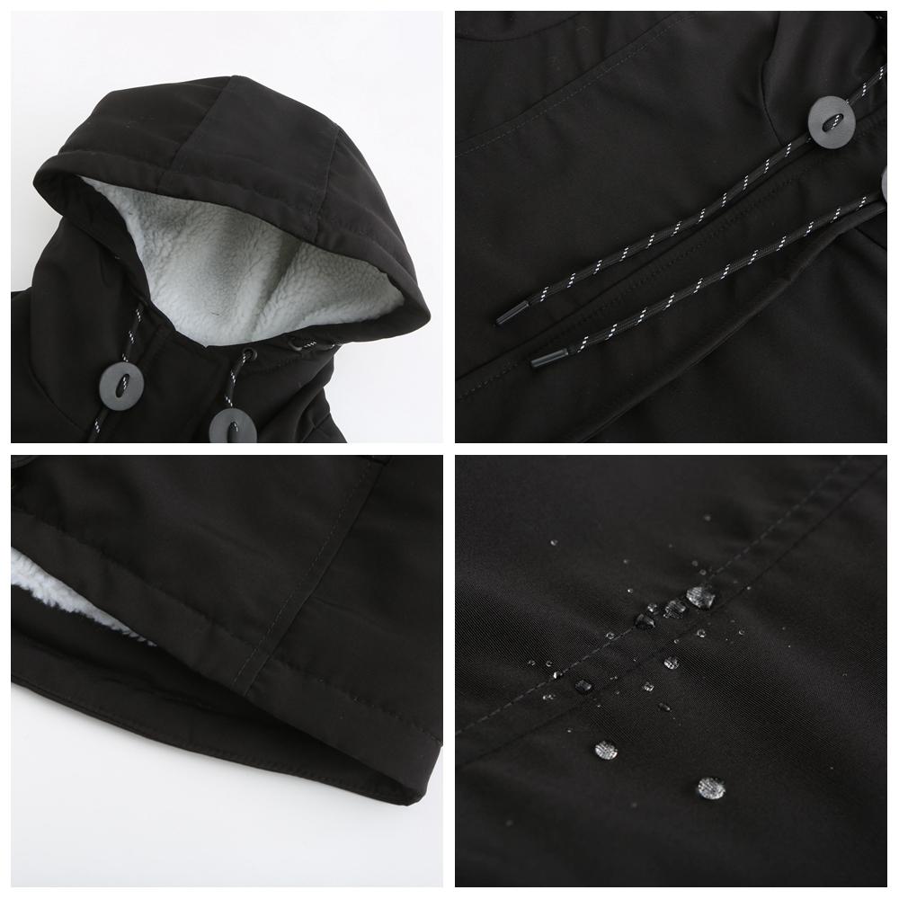 Женская зимняя теплая водонепроницаемая куртка-пуховик с ветрозащитным капюшоном на флисовой подкладке, стеганая утолщенная парка, зимнее пальто, лыжная верхняя одежда для улицы, S-5XL, большие размеры, большие размеры