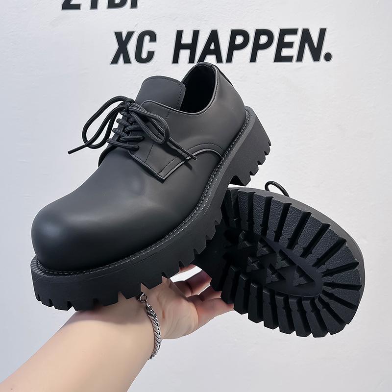 Туфли дерби мужские туфли матовые туфли с большой головкой повседневные кожаные туфли на платформе повседневные кожаные туфли универсальные уличные модные туфли 8833-A