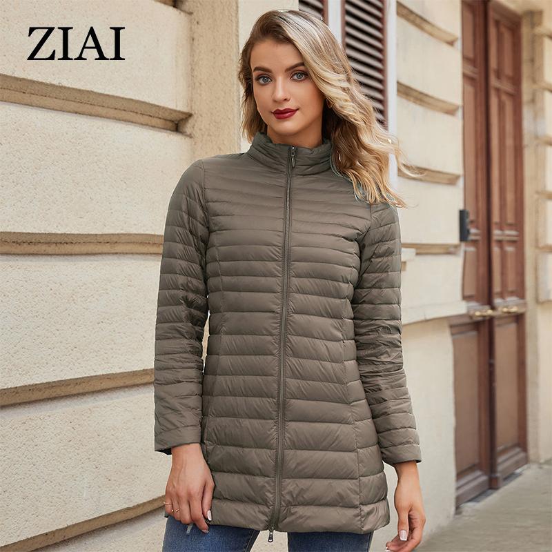 ziai Autumn Winter Women's Jacket Warm Padded Puffer Coat Ultra Light Down Jacket Women Quilted Parka Slim Fit Outerwear DM22