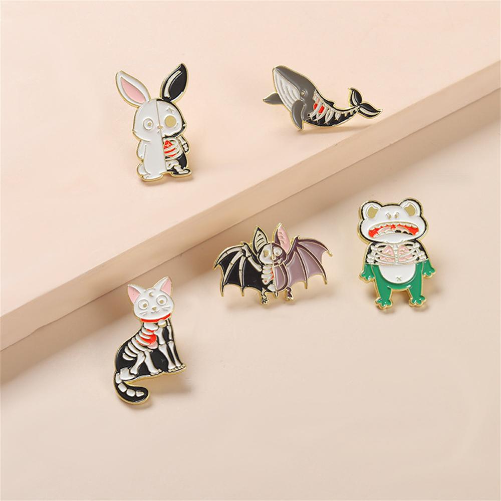 Булавки с мультяшными животными, креативные забавные кошки, кролики, летучие мыши, брошь в форме черепа, сумки, одежда, металлические значки, аксессуары