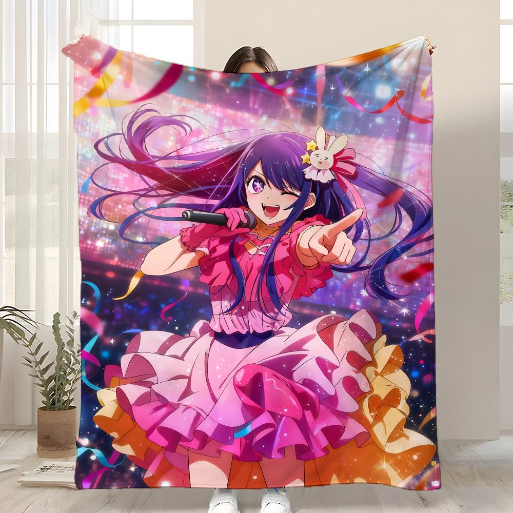 Character Ai Hoshino Throw Kid-Friendly Flannel Throw Blanket Soft Warm Anti-Static Washable All Season