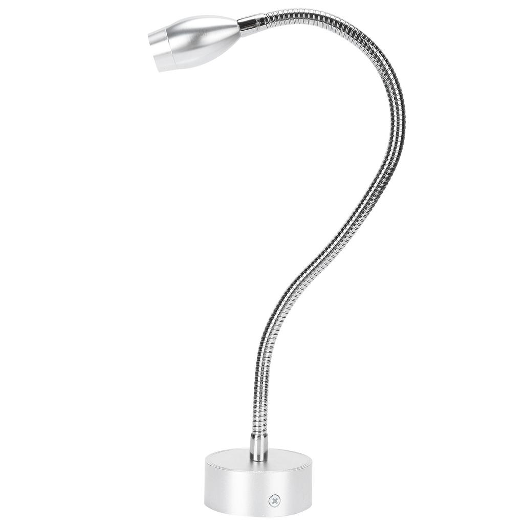 Aluminum Alloy LED Work Wall Light Flexible Gooseneck Table Wall Light (Wiring 110‑240V) Silver 6000K