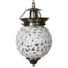 Handcrafted Crystal Decorated Mosaic Glass Hanging Lamp