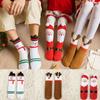 Сохраняющие тепло носки средней длины из кораллового флиса, плюшевые носки с Санта-Клаусом, мягкие рождественские носки, Рождество