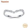 Tancise Classic 925 Sterling Silver Zircon Ring Ladies Jewelry Wedding Promise Party Gift