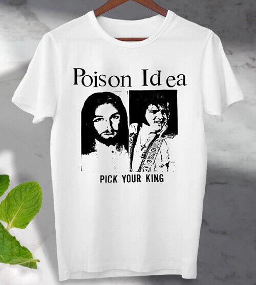Poison Idea Выбери своего Короля Футболка Музыка Элвис Иисус Унисекс Мужская Женская Топ