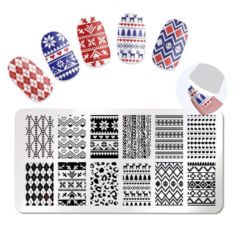 Штамповочные пластины для дизайна ногтей, листья, цветы, трафареты из нержавеющей стали, инструменты для штамповки изображений для ногтей, маникюрные инструменты