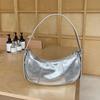 Korean Niche Design Underarm Bag for Women In Autumn and Winter New Textured Bag Silver Hand-held Shoulder Crossbody Bag