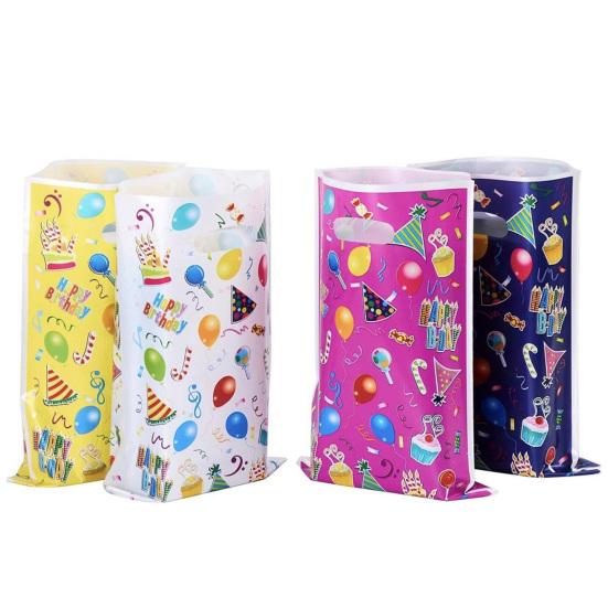 50 шт. Конфетные подарочные пакеты с ручкой, большой вместимости, ярких цветов, с мультяшными узорами, подарочные пакеты для игрушек на день рождения