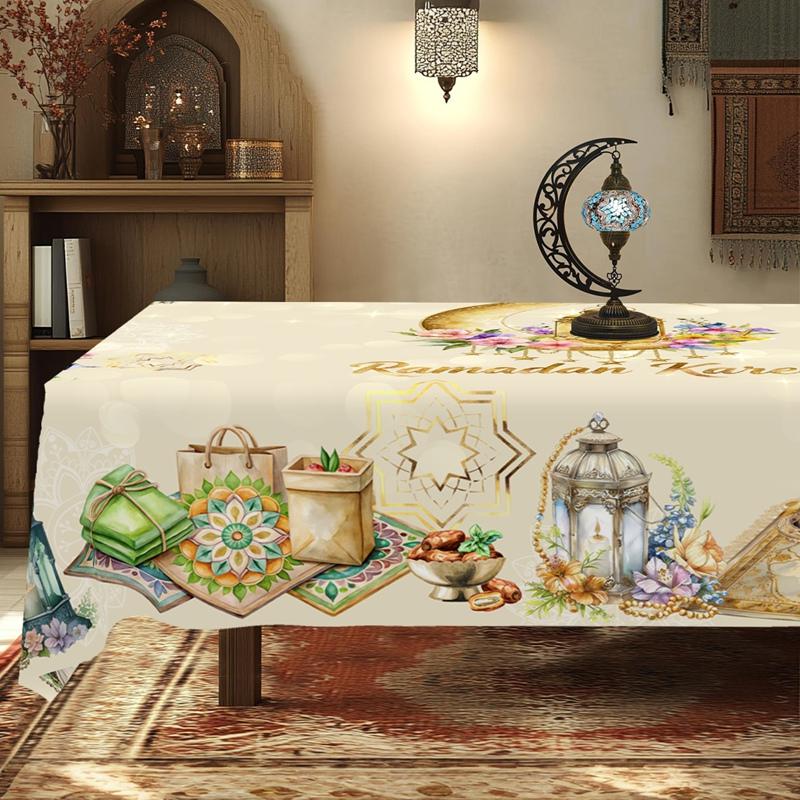 Ramadan Decor Tablecloth EID Mubarak Decor For Home 2026 Ramadan Kareem Islamic Muslim Party Eid Al Adha Gifts Happy Eid Al Fitr