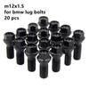 Черные колесные болты M12 X 1.5 для BMW 36136781150 Колесный болт для BMW X1 Z4 E46 E90 E39 E60 E53 325i 650Ci шестигранник 17 мм