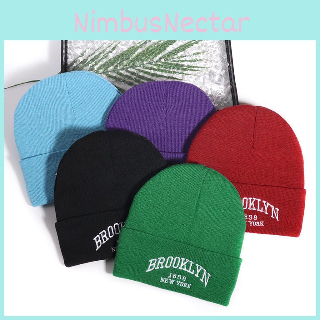 Осенне-зимняя вязаная шапка с вышитыми буквами и акрилом для уличного и хип-хоп стиля