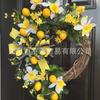 Artificial Lemon Peony Wreath Wall Hanging Decor Door Home Festival Party Decoration