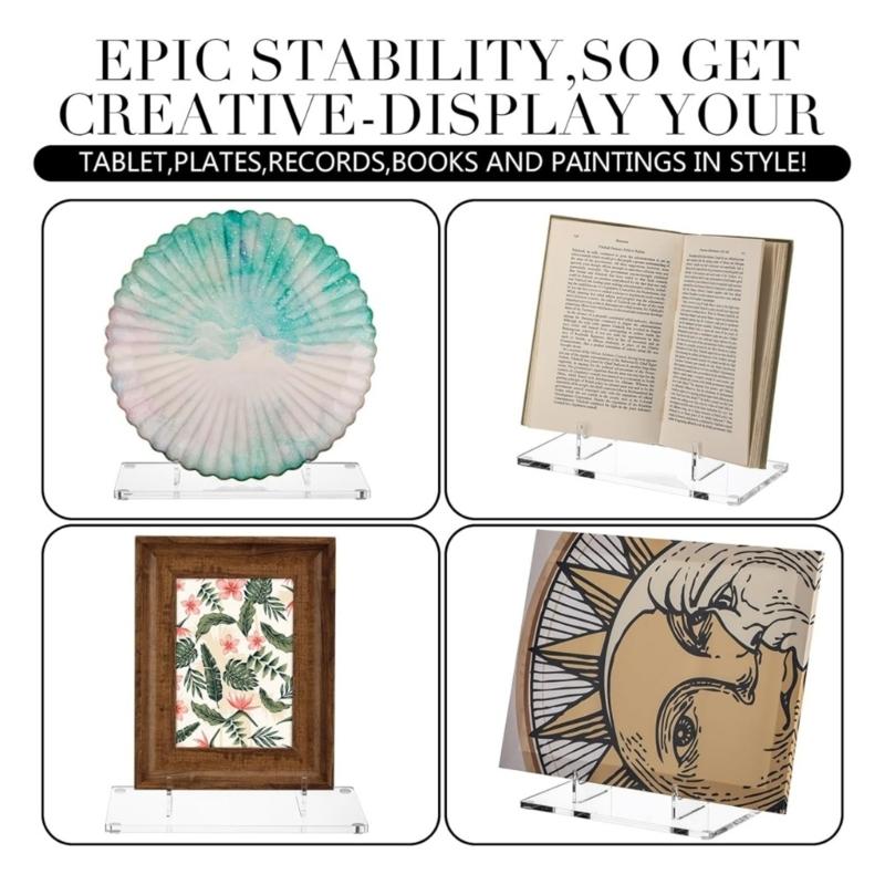 Clear Acrylic Display Stand Easel Multifunction Display Holders Decorative Clear Plastic Display Stand Clear Books Stand