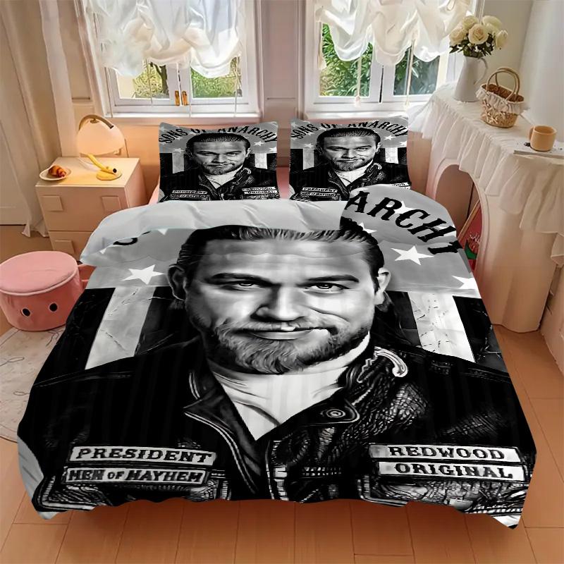 Sons Anarchy Bedding 3 Piece Set Hd Print Duvet Cover Pillowcases For Teens Adult Bedroom Decoration Christmas Gift C921122