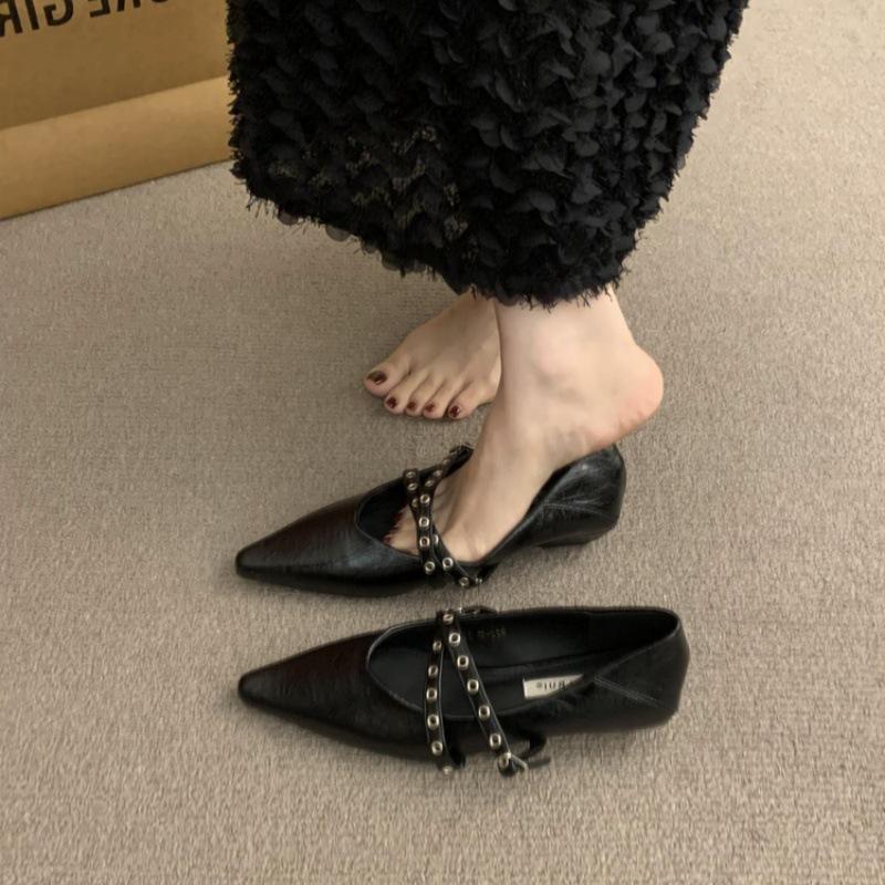 French Retro Inner Heightening Pointed Mary Jane Shoes Women's Shoes Spring and Autumn 2025 New Commuting Versatile Light Mouth Single Shoes