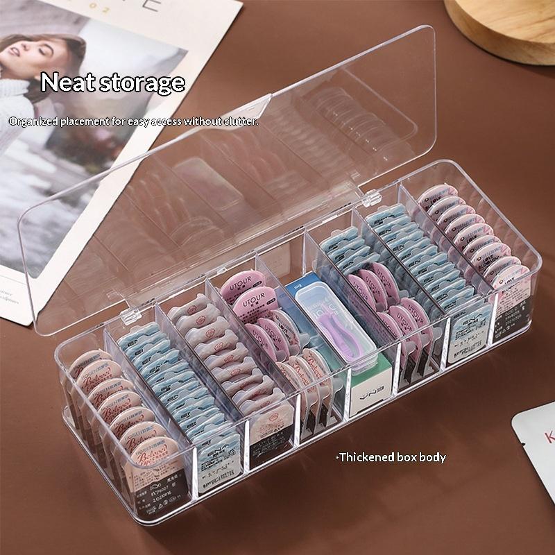 Acrylic Contact Lens Organizer with 7 Separate Compartments Dustproof Lid for Safe Storage Carry