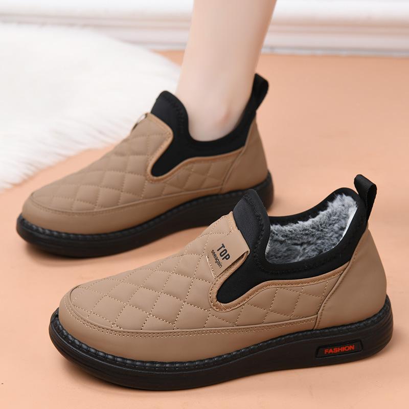 Зимние бархатные теплые повседневные водонепроницаемые и холодостойкие средние две хлопковые обуви нескользящие модные повседневные хлопковые обуви