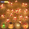 2M 20LED Santa Claus Snowflake LED Light String Christmas Decoration For Home Xmas Tree Ornament 2024 Navidad Kids Gift New Year