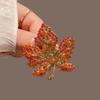 Maple Leaf Brooch, High-end Women's Exquisite Full Diamond Brooch, Retro Niche Suit Coat Corsage, Elegant Accessory