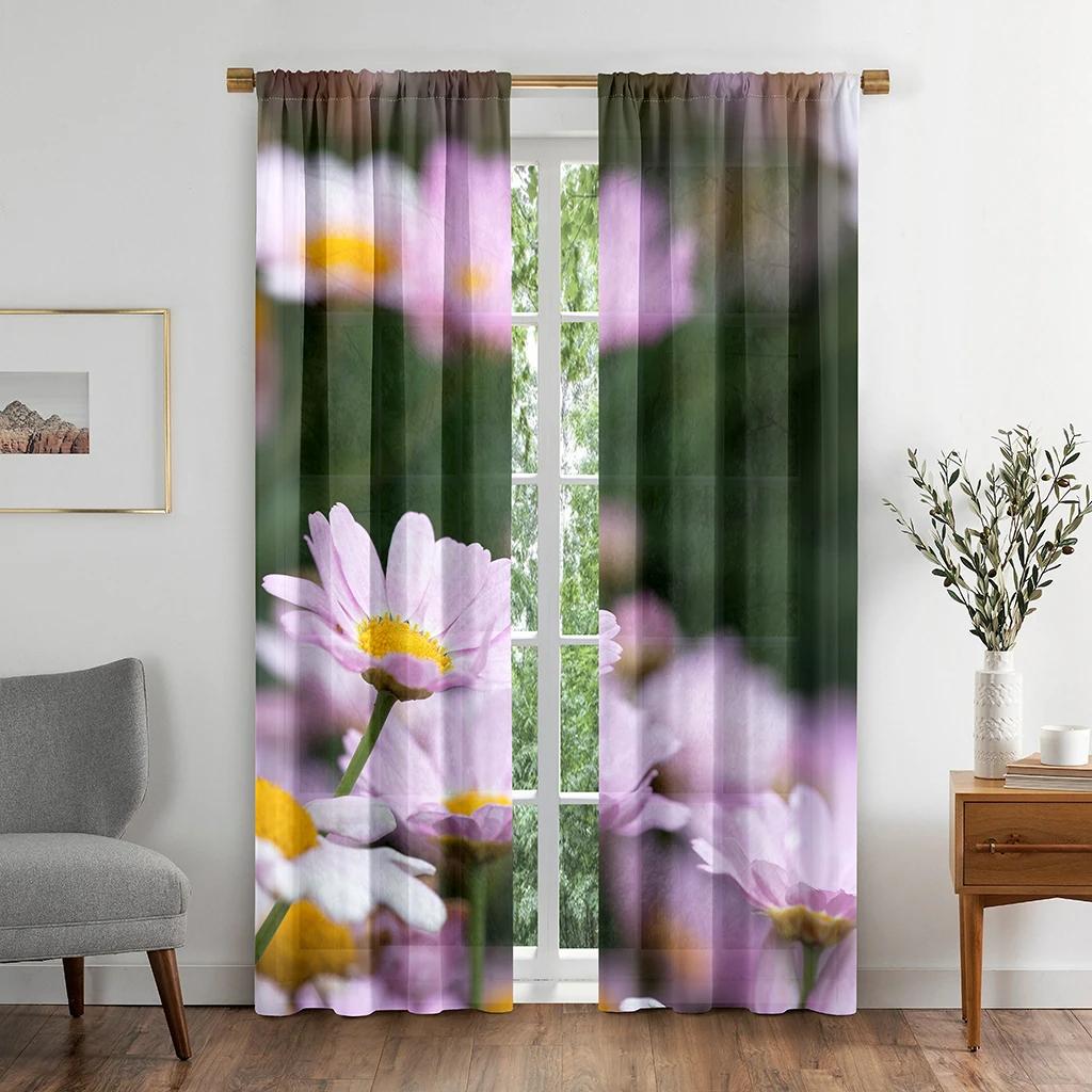 Daisy Flower Blackout Drapes ideal ideal for The Bedroom Window Fabric Drape ideal ideal for Living Room Left and Right Biparting Open High Shading