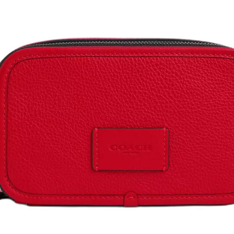 COACH Wyatt 20 Metal Hardware Fine Pebbled Leather Shoulder Crossbody Bag Small Women's Red