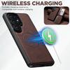 Leather Phone Case for Samsung Galaxy S26 Ultra S25 S24 Plus S23 S22 Note20U Magnet Wireless Charging Card Slot Wallet Cover