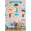 Our Five Senses Educational Kindergarten Children's Room Nursery Wall Door Glass Sticker Set