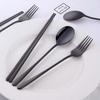 Do Buy Korean Cutlery Set for 2, Chopsticks, Spoon, and Fork, 18-8 Stainless Steel with a Mirror Finish, Black