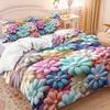 Яркий комплект пододеяльника с цветочным принтом Полиэстер Всесезонный Машинная стирка Декор для дома и общежития Комплект пододеяльника Яркий цветочный дизайн