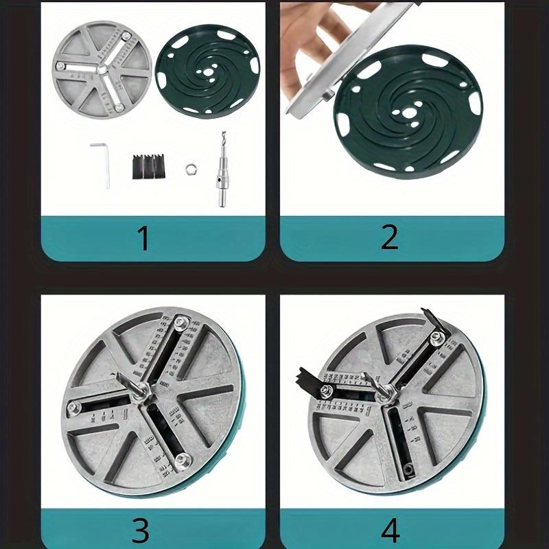 Adjustable Hole Saw Cutter - Tap Extractors for Wood, Plastic, Drywall,Woodworking Tool with Center Drill,Versatile 1.7"-5" Diameter Drill Bit